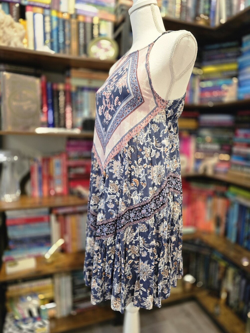 American Eagle Boho Floral Dress with Pink and Blue Accents - Picture 5 of 9